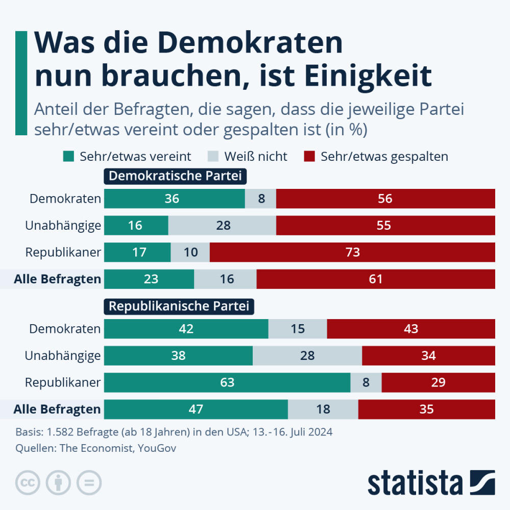 Infografik: Was die Demokraten nun brauchen ist Einigkeit | Statista