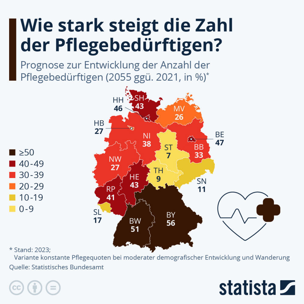 Infografik: Wie stark steigt die Zahl der Pflegebedürftigen? | Statista